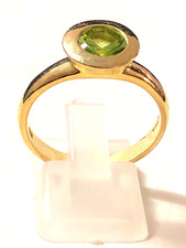 Scala Goldring Peridot grün rund 375 er Gelbgold Ring 9 Karat Gr. 63 Peridotring