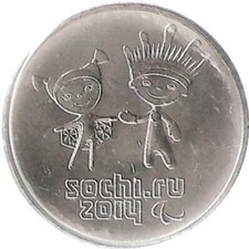 Russland 25 Rubel 2014 "2014 Winter Paralympics, Sochi - Mascots"