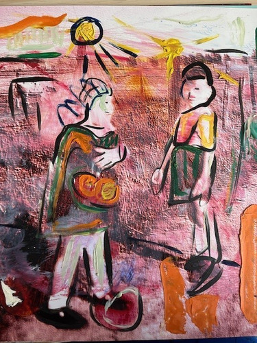 ölfarbe auf foto artbrut - foto,