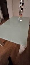 Esstisch - Weiß mit Glasplatte