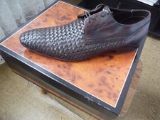 BALDININI (Italy) Luxus Geflochtene Herren Schuhe Leder Braun Gr. EU 43 w.Neu