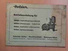 Holder Betriebsanleitung Zapfwellenpumpe Motorpumpe Spritzen Z30 P2N P3N K52