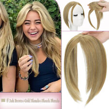 Damen Wie Echthaar Toupet Toupee Topper Clip In Hair Haarteil Wig mit Pony 35cm