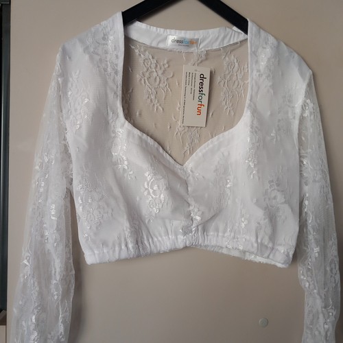 Dirndlbluse spitzenbluse l - dirndlbluse, gr.l