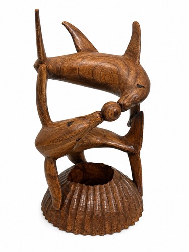 Vintage delphin skulptur holz - vintage,