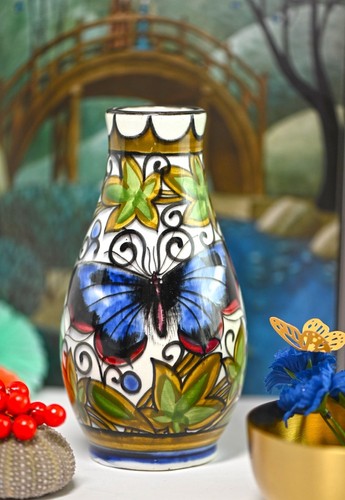 Schramberg majolika vase mit - majolika,