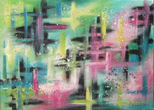 Abstraktes acrylgemälde auf - abstraktes,