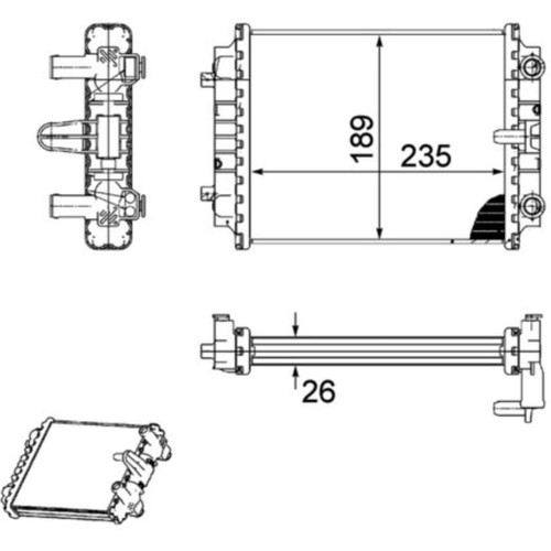 Kühler motorkühlung mahle - kühler, cr