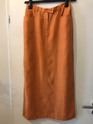 Maxi leinenrock orange schmal - orange,