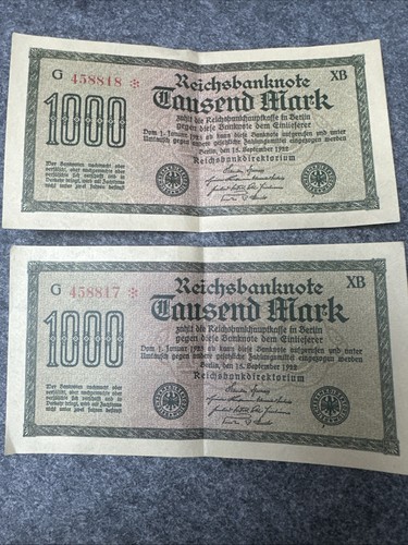 Reichsbanknote 1000 mark - reichsbanknote,