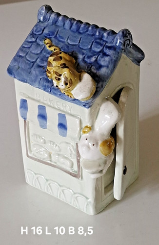 Vintage spardose keramik haus - spardose,