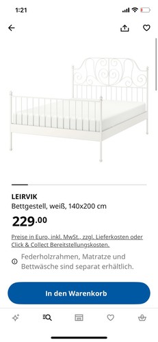 Bett 140x200 ikea leirvik - 140x200,