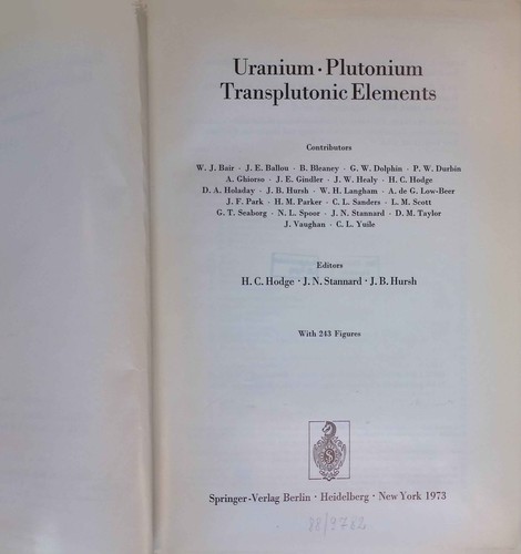 Uranium plutonium - ·,