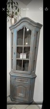 Vitrine Eckvitrine Set Schrank Shabby Retro Vintage Hochschrank