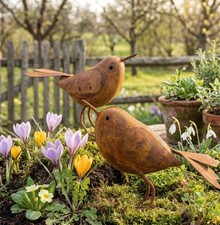 SET 2 Vögel Edelrost 3D