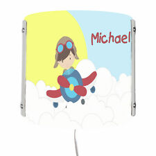 Kinderzimmer Kinder Leuchte Wandlampe Nachtlicht mit Namen  Flugzeug-Wolken