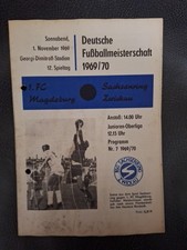 BSG Sachsenring Zwickau: 1.FC Magdeburg 1.11.1969 Programm DDR Oberliga Orginal