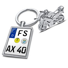 Schlüsselanhänger Motorrad Kennzeichen Nummernschild Geschenk Motorradfahrer
