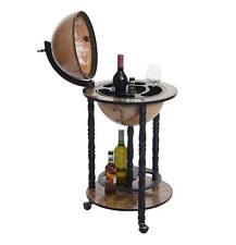 B-Ware Globusbar MCW-D83, Weltkugel Ø 33cm rollbar Eukalyptusholz, schwarz