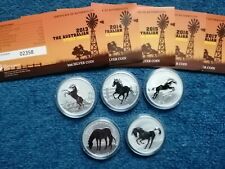 Komplette Australia Stock Horse Serie 5 x 1 Unze Silber SEHR SELTEN