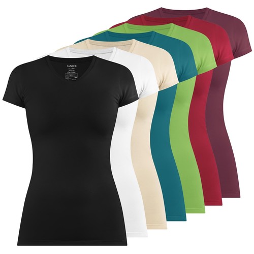 Figurbetontes shirt mit v - figurbetontes,