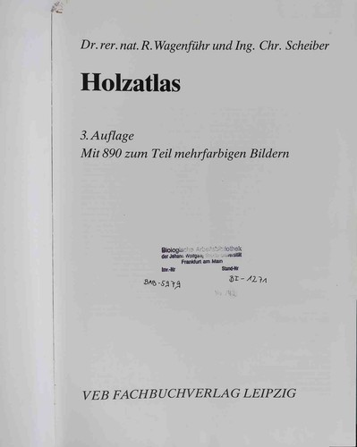 Holzatlas wagenführ rudi - holzatlas.,