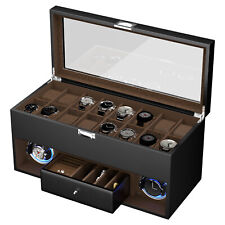 Neu Automatische Uhrenbeweger 2+16 Uhren Display Aufbewahrungsbox Schublade Gift