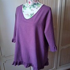 Gr 44 Tunika Bluse Leinenoptik