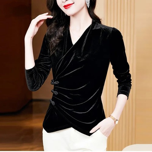 Chinesisches damen velour top - chinesisches,