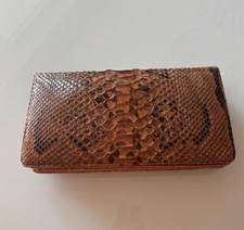 Clutch Leder Kroko braun aus den 70 igern 