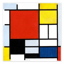 Poster komposition mit rot - poster,