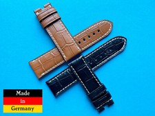 Uhrenarmband passend Panerai Faltschliesse 22, 24mm schwarz braun Krokostil / 33