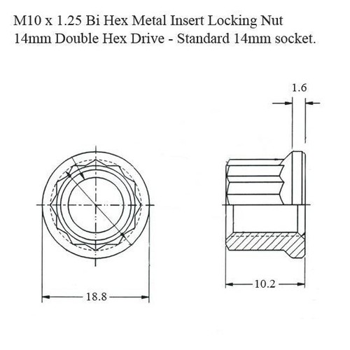 M10 bi hex titan - m10, x