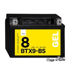 Denagi 8Ah Motorradbatterie GEL BTX9-BS 12V 50812 GTX9-BS FTX9-BS CTX9-BS