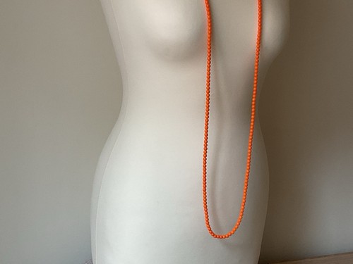 Lange orange perlenkette - lange,