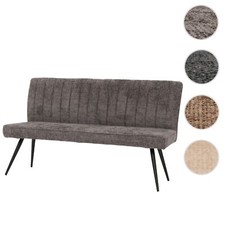Sitzbank HWC-K16, Esszimmerbank Bank, Rückenlehne Stoff Chenille Metall 160cm