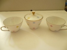 Seltmann Weiden "Isolde" Porzellan 2 Tassen 1 Zuckerdose m. Goldrand Restbestand