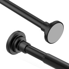 Schwarz Duschvorhangstange Stange ausziehbar 80-132/194/255cm Teleskopstange Φ25