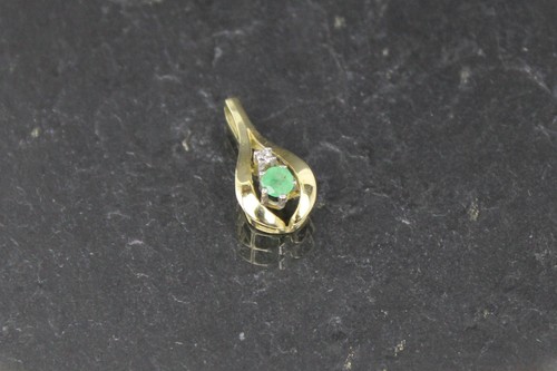 Diamant smaragd goldanhänger - diamant-smaragd,
