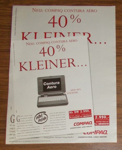 Seltene werbung compaq - werbung, contura