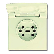 Busch-Jaeger Perilex-Steckdose Steckdose weiß Unterputz Thermoplast Klappdeckel