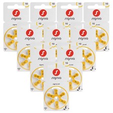 60 SIEMENS SIGNIA Größe 10 MF PR70 Hörgerätebatterien 1,45V Zink-Luft Neu