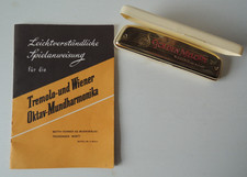 Mundharmonika M. Hohner Golden Melody Nr. 2416 + Hohner Spielanweisung 1956