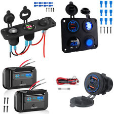 12V Auto Marine USB Ladegerät Schalter Panel Zigarette Leichter Buchse Einbau