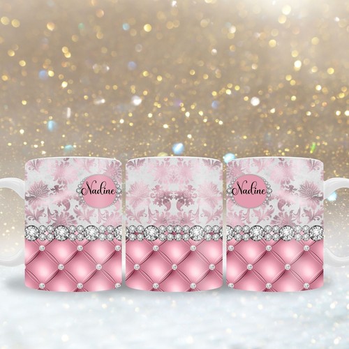 Tasse glitzer rosa mit - rosa,