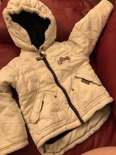 Sanetta 92 warme Winter Jacke wattiert gefüttert Kapuze X14