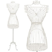 Metall Schneiderpuppe Schneider Büste Schaufensterpuppe P-14189 antikweiß