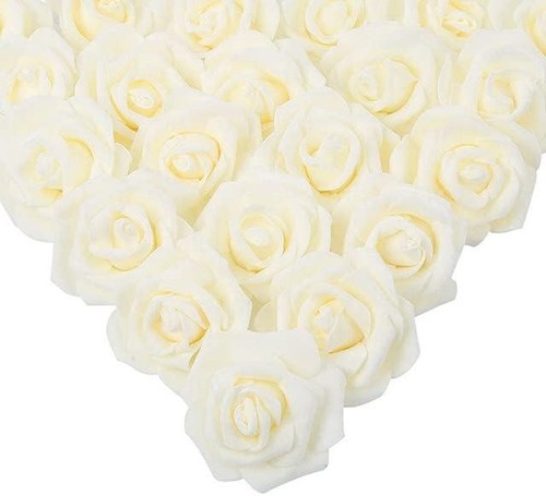 50x schaumrosen creme 7cm - schaumrosen,