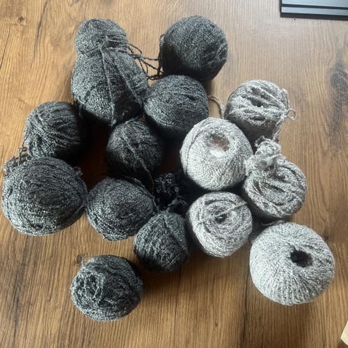 Wolle garn bouclé grau retro - wolle,