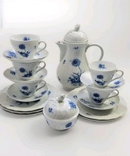 Hochwertiges Geschirr Kaffeeservice Hutschenreuther Porzellan für 5 Pers. Blau